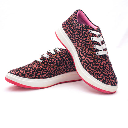 Pink Leopard Women's Canvas Shoes