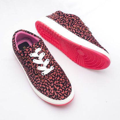 Pink Leopard Women's Canvas Shoes