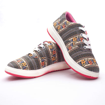 Metallic Motif Women's Canvas Shoes