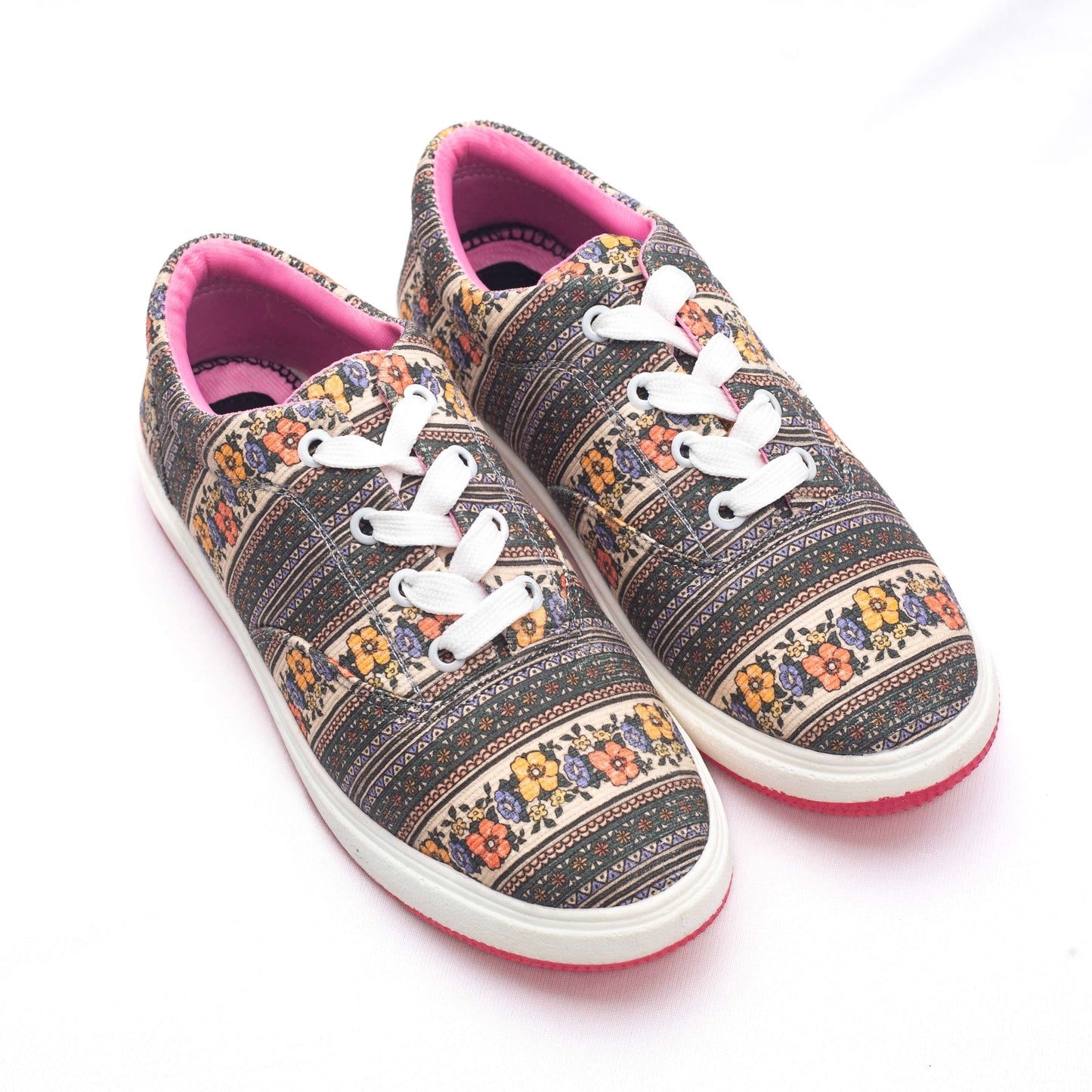 Metallic Motif Women's Canvas Shoes