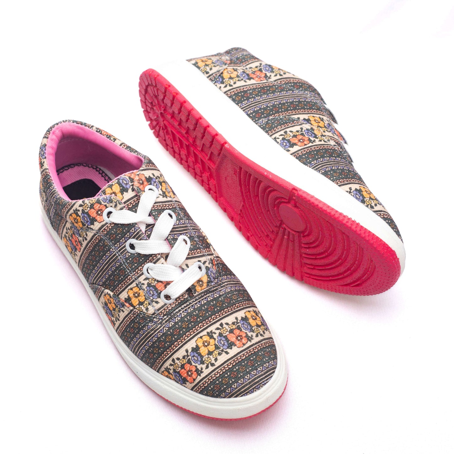 Metallic Motif Women's Canvas Shoes