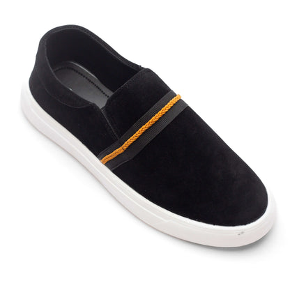 Suede Black Men's Slip-on Canvas Shoe