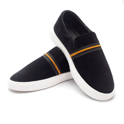 Suede Black Men's Slip-on Canvas Shoe