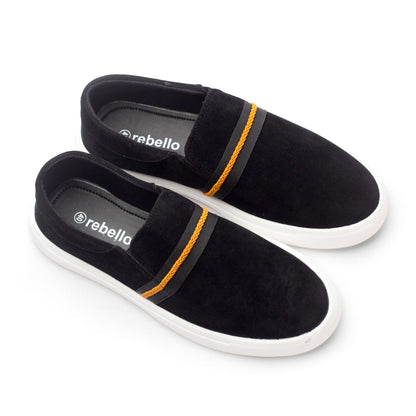 Suede Black Men's Slip-on Canvas Shoe