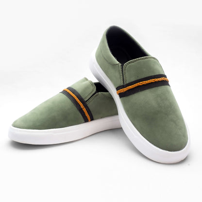 Suede Olive Men's Slip-on Canvas Shoe