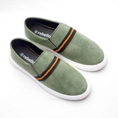 Suede Olive Men's Slip-on Canvas Shoe