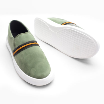 Suede Olive Men's Slip-on Canvas Shoe