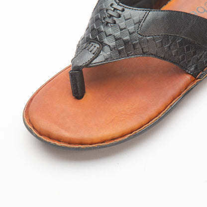 Black Crisscross Men’s Leather Sandal