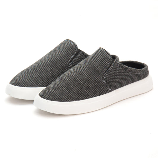 Charcoal Grey Men's Canvas Half Shoe