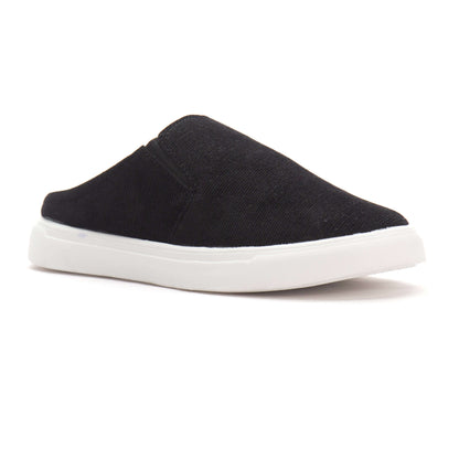 Pure Black Men's Canvas Half Shoe