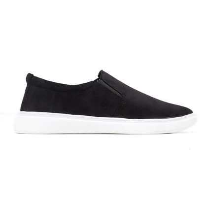 Pure Black Men's Slip-on Canvas Shoe