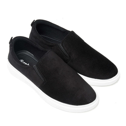 Pure Black Men's Slip-on Canvas Shoe