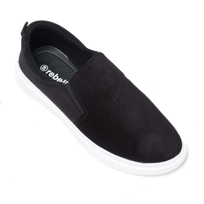 Pure Black Men's Slip-on Canvas Shoe