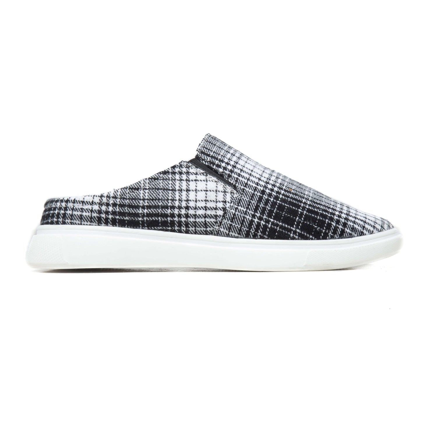 Black n White Grid Men's Canvas Half Shoe